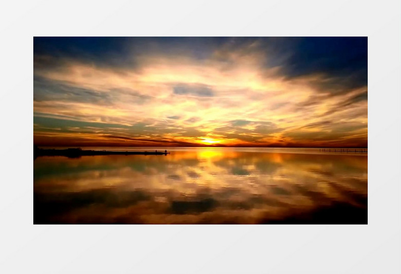 唯美海面日落天水合一实拍视频