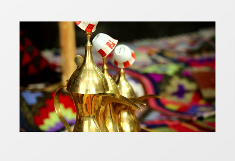 异国风情茶杯茶壶实拍视频素材