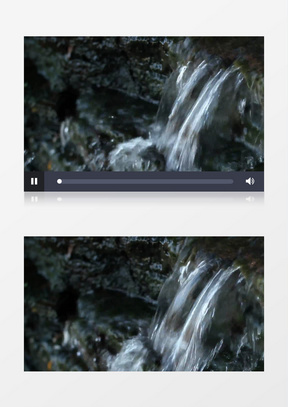 近距离特写拍摄小溪流水瀑布流动实拍视频素材