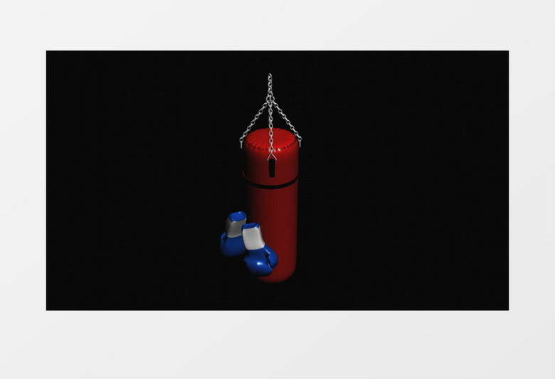 蓝色的拳击手套和红色的沙袋视频素材