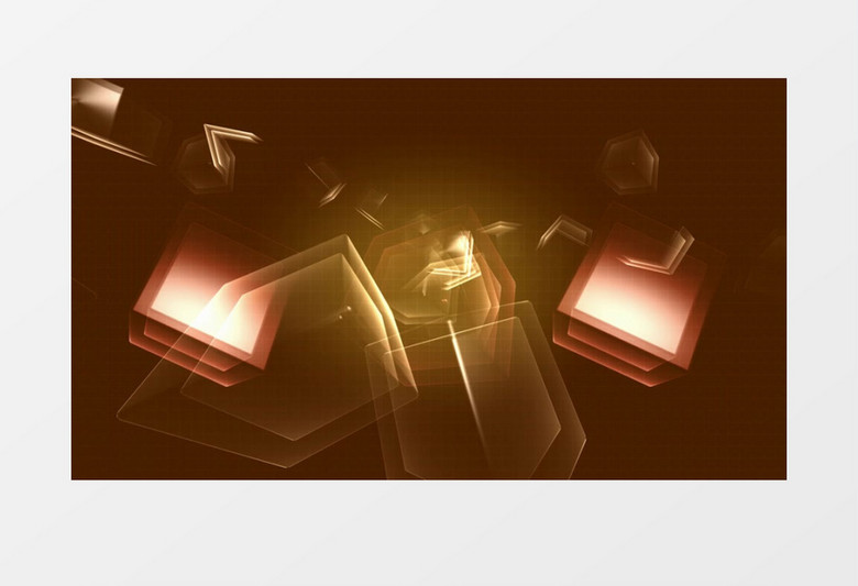 3D黄色立方体旋转视频素材