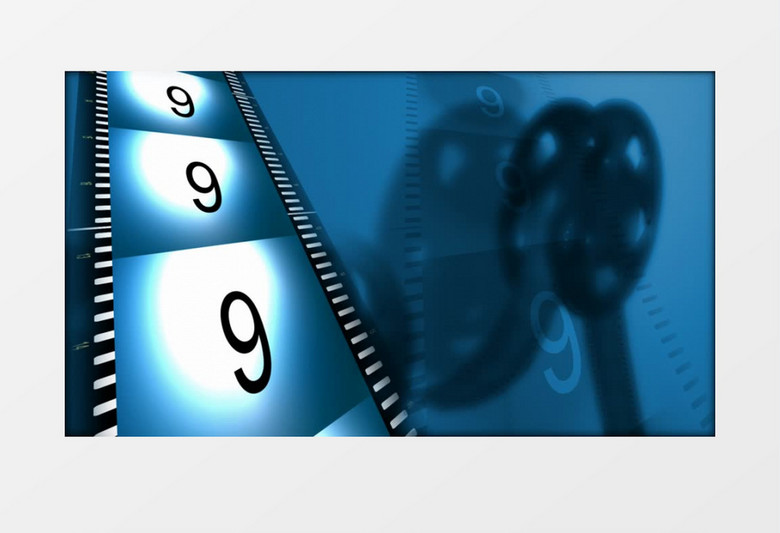 蓝色电影胶片播放动画视频素材