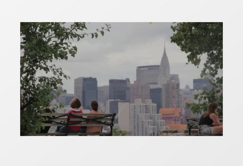 秋日公园观景实拍视频MP4