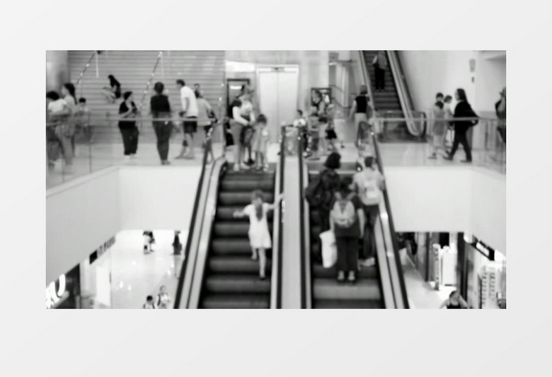 城市商场购物自动扶梯实拍视频MP4