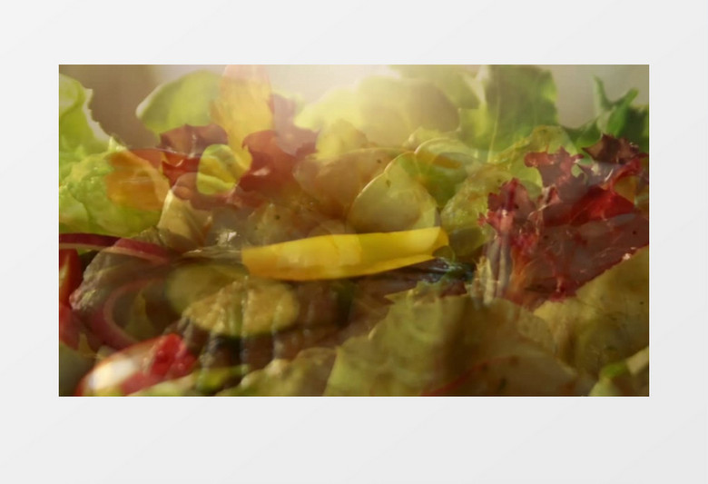 各种蔬菜营养搭配面食实拍视频素材