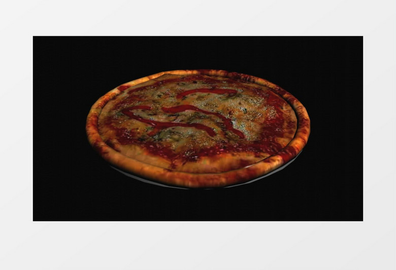3D动画食物披萨馅饼运动视频素材
