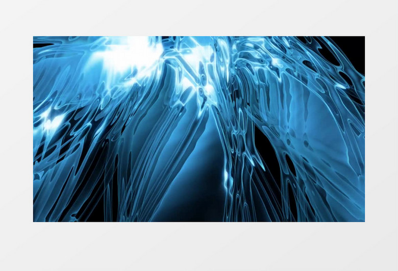 流水液体质感近景动态蓝色背景MP4视频素材