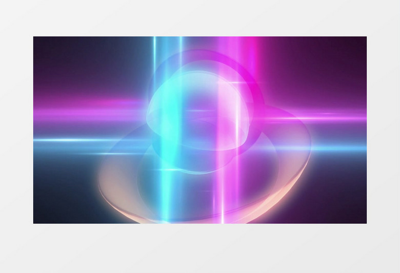 蓝粉混合立体旋转霓虹灯背景MP4视频素材