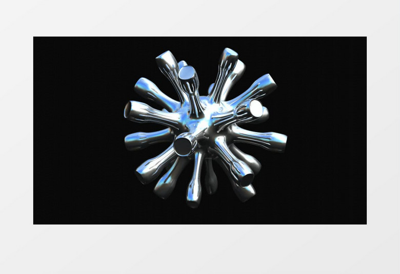 银色异样科技元素球立体旋转MP4视频素材