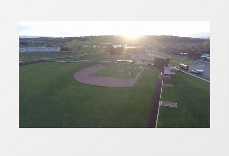 空中360度航拍足球场实拍视频素材