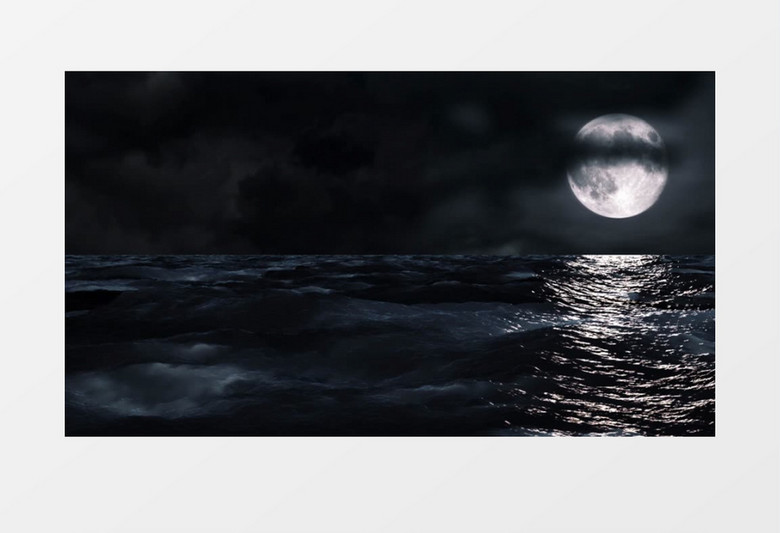 黑夜里海洋上翻滚的云层实拍视频