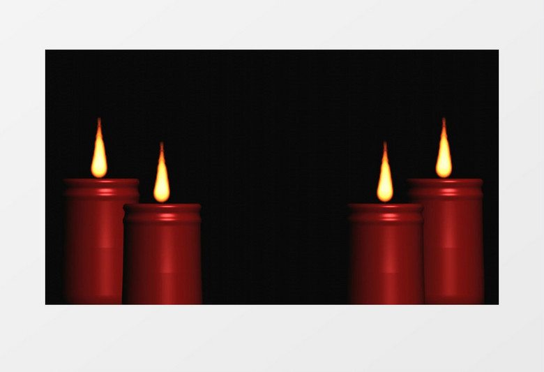 红色蜡烛燃烧烛光跳动模型效果视频素材
