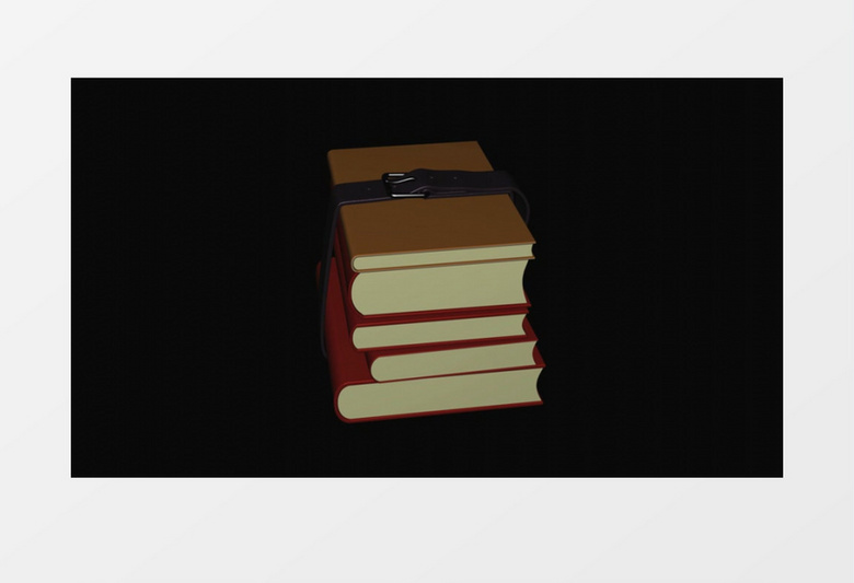 一摞捆起来的书本动画效果视频素材