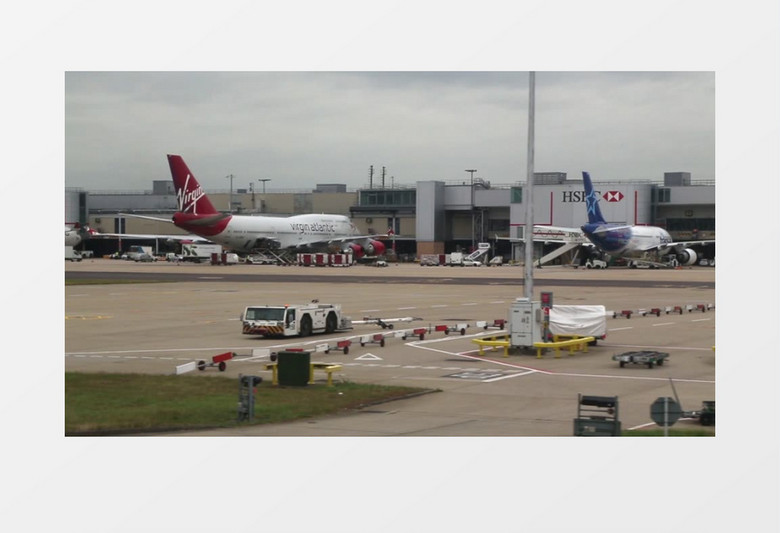 英国航空公司停机坪实拍视频