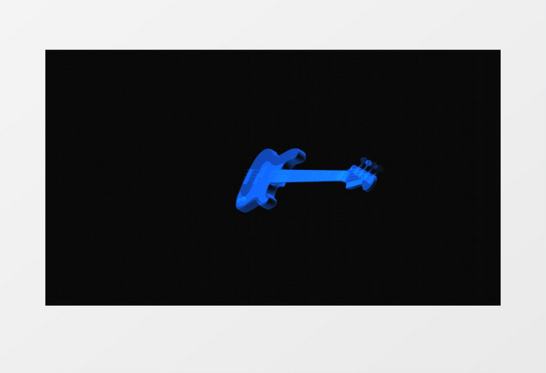 乐器构造建模一把吉他旋转动画视频素材