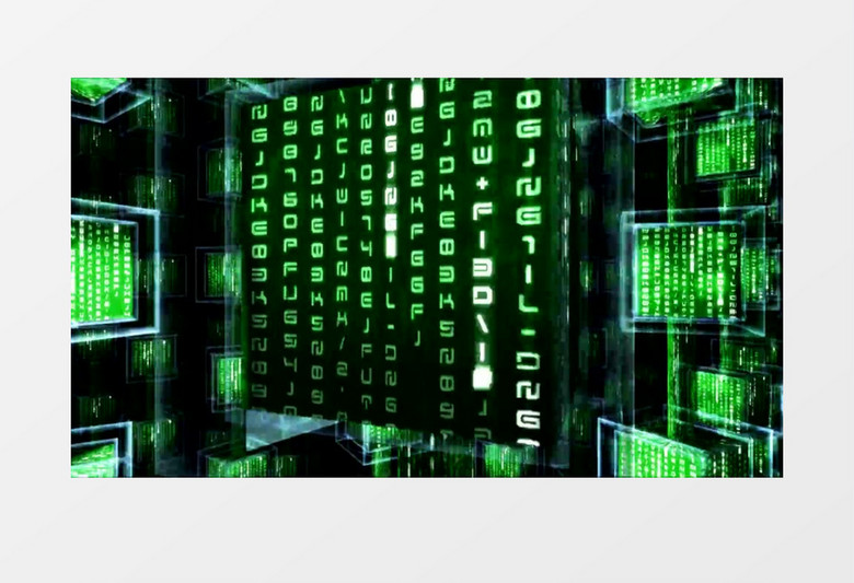 高清立方体代码循环滚动背景视频