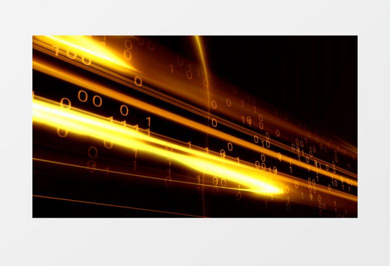 高清黄色线条光效数字码流滚动背景视频