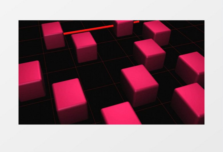 高清拍摄旋转的粉红色立方体方块实拍视频
