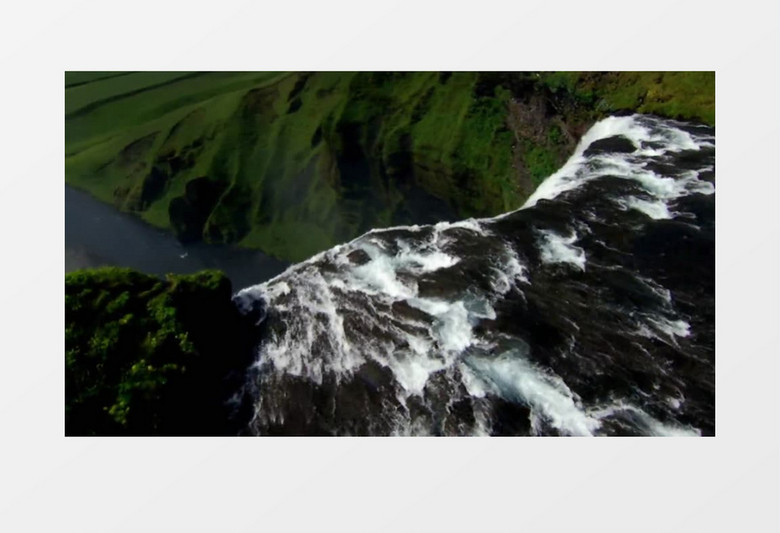 彩虹和壮阔悬崖瀑布高清实拍视频素材