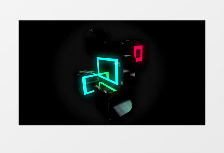 酷炫星光动感正方体视频背景