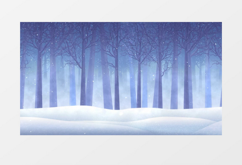 温柔的雪卡通场景背景视频素材