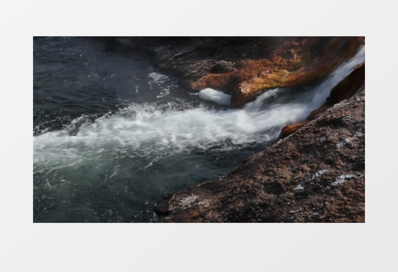 高清拍摄岩石水流实拍视频素材