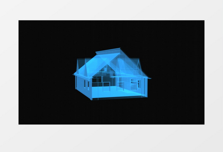 蓝色房子结构模型视频素材