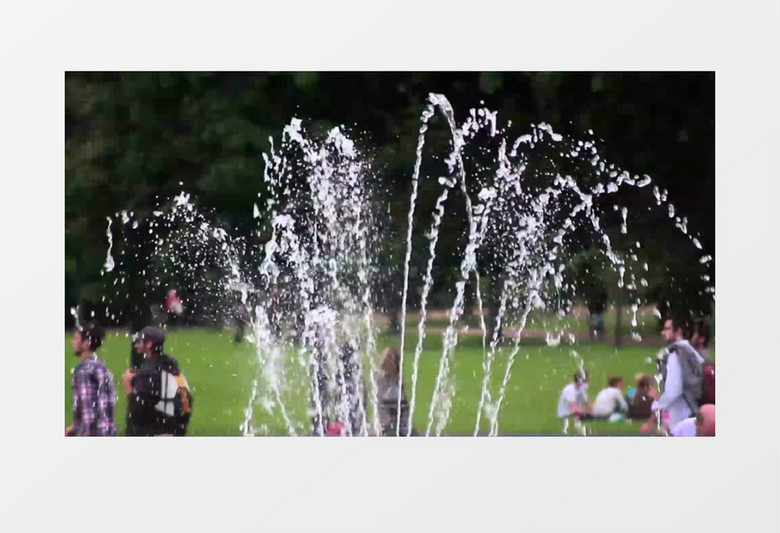 公园喷泉实拍视频素材