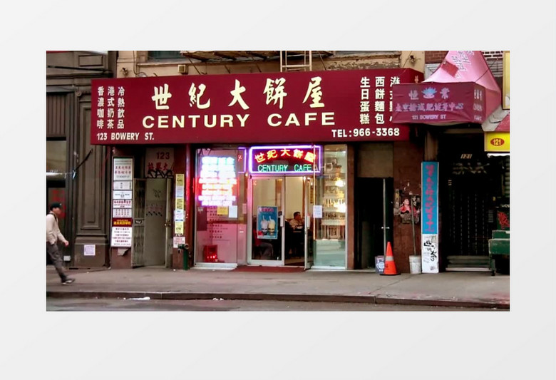 唐人街建筑餐厅灯光实拍视频素材
