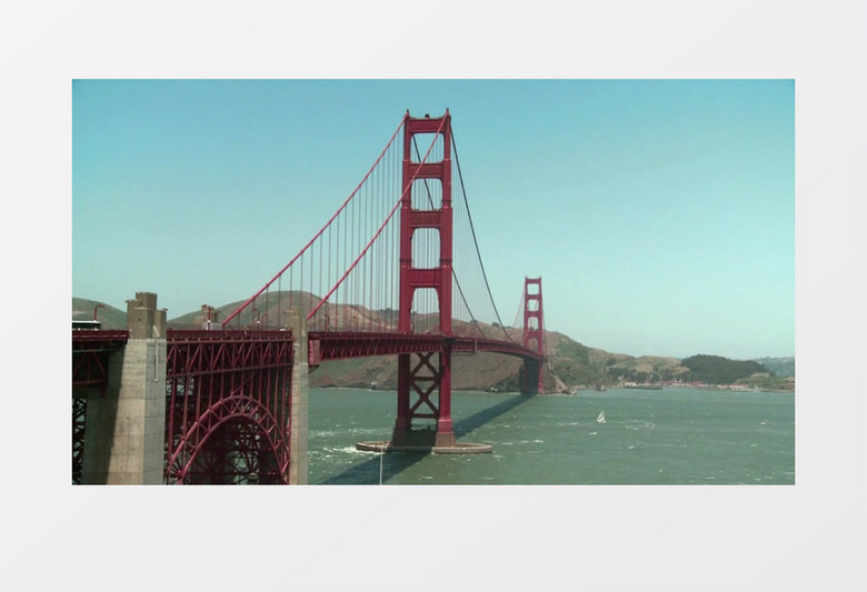 红色大桥桥梁桥面行驶实拍视频素材