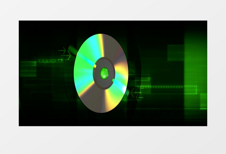 绿色科技音符与光碟背景视频素材