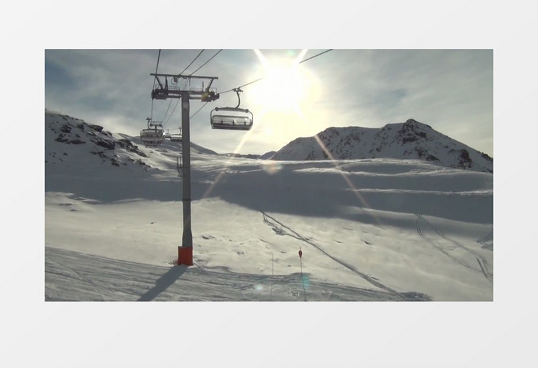 阿尔卑斯山脉冬日滑雪实拍视频