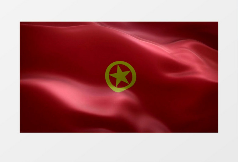 飘扬的五角星红旗背景素材视频