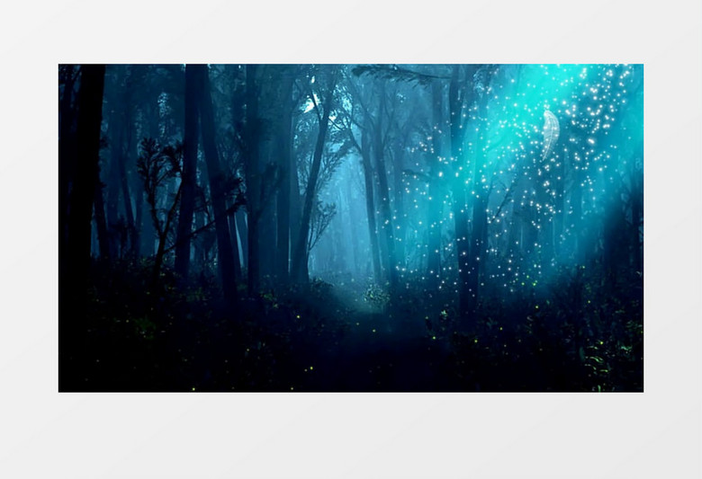 蓝色氛围神秘梦幻森林视频背景