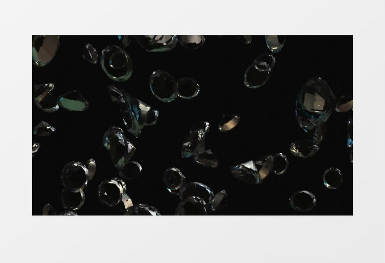 高清拍摄坠落的晶莹剔透的钻石