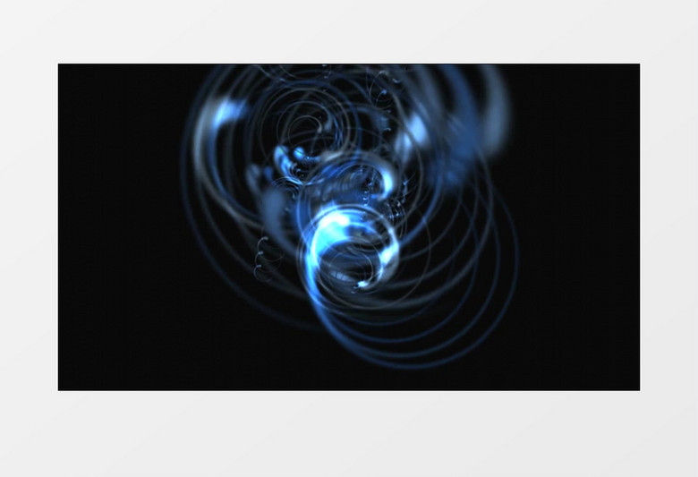 高清唯美拍摄蓝色运动的光环形成的曲线