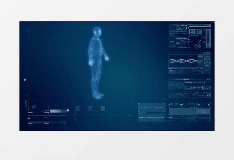 医疗人体结构3d屏幕扫描视频素材