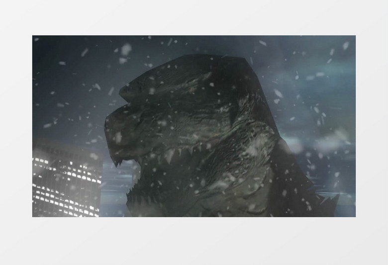 下雪夜景怪物特斯拉动画视频素材