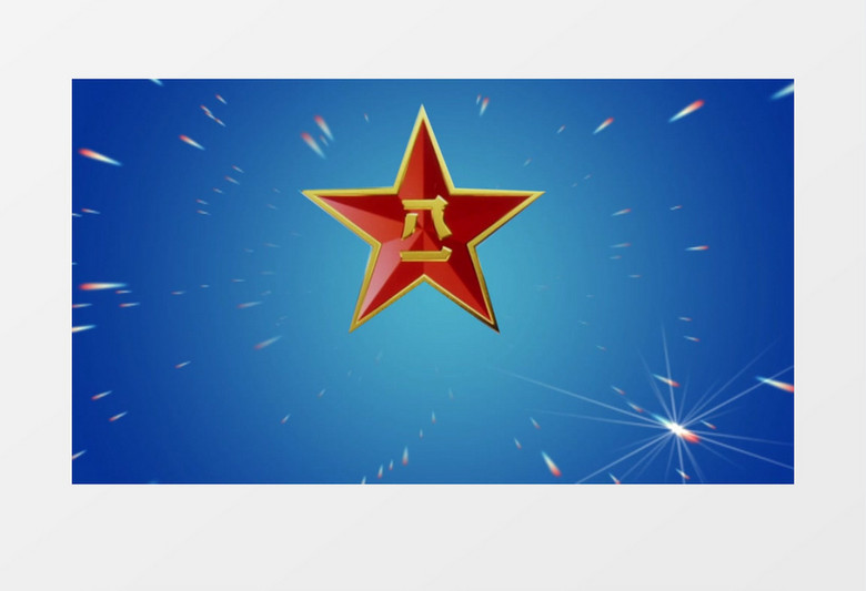 八一建军节五角星片头素材视频