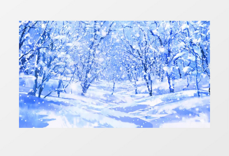 雪花纷飞的树林背景视频素材