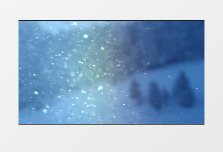 下雪粒子覆盖松树背景视频素材