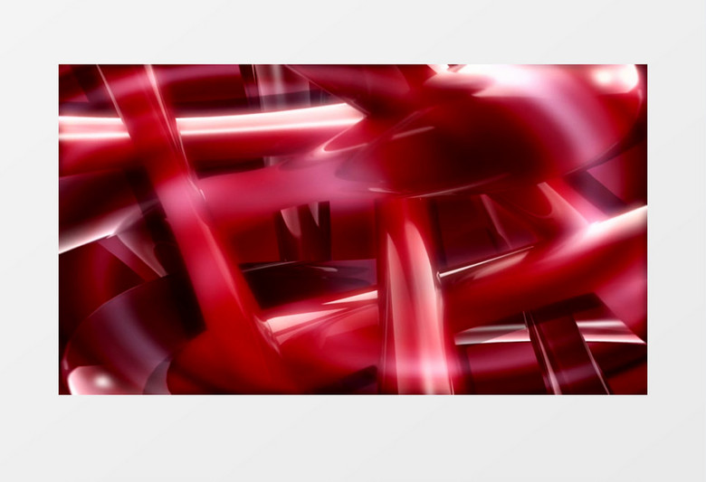 红色光滑圆柱体交错的3D动画视频素材