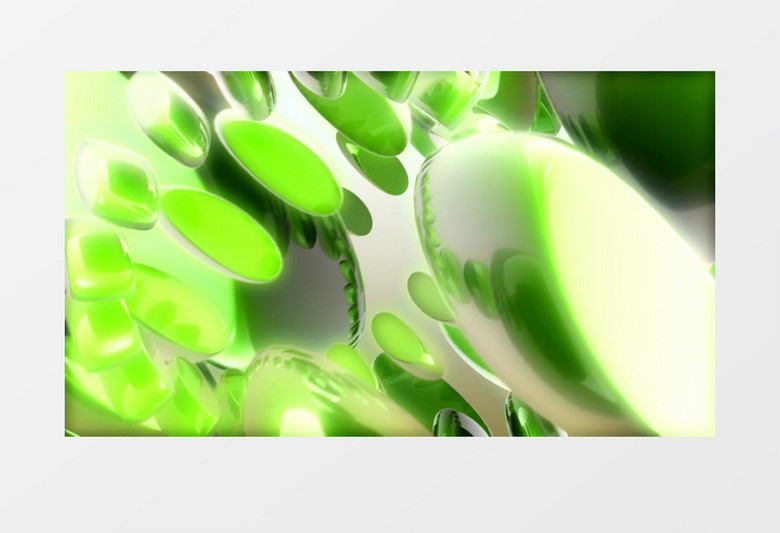 转动的绿色圆环物体视频素材