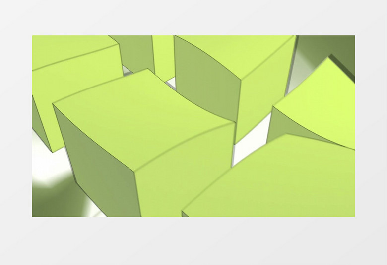 浮动的变形的绿色正方体视频素材