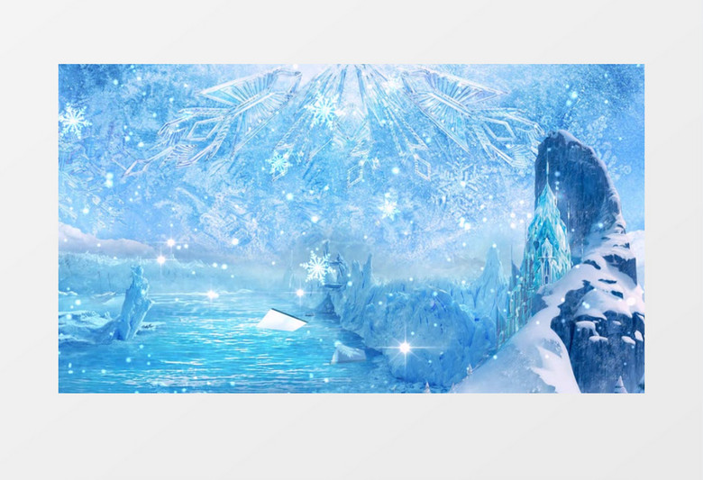 冰雪世界河流背景视频素材