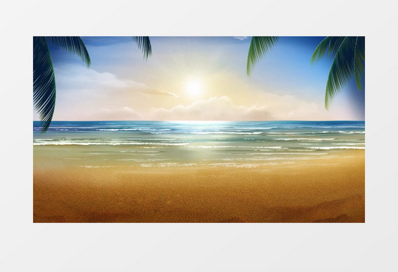 夏日海滩美景背景视频