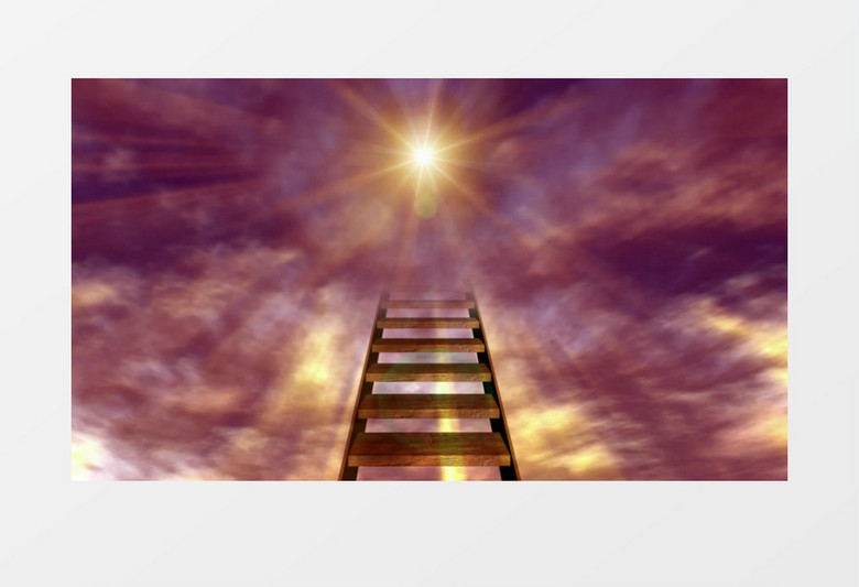 耸入云端的金色阶梯视频素材