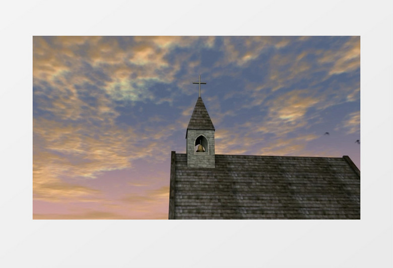 风云下的古教堂视频素材