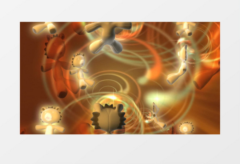 旋涡小熊动画效果视频素材