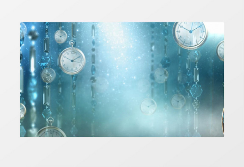 晶莹透明挂链的钟表背景视频素材